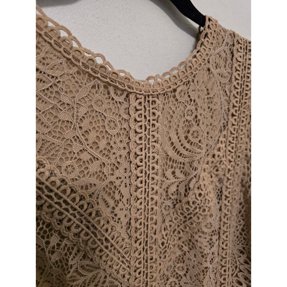 Able and Gauge Brown Lace Dress Tank Top Shirt Women's Size Large - Picture 4 of 6